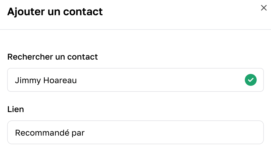 Ajouter un contact à votre CRM avec une relation personnalisée
