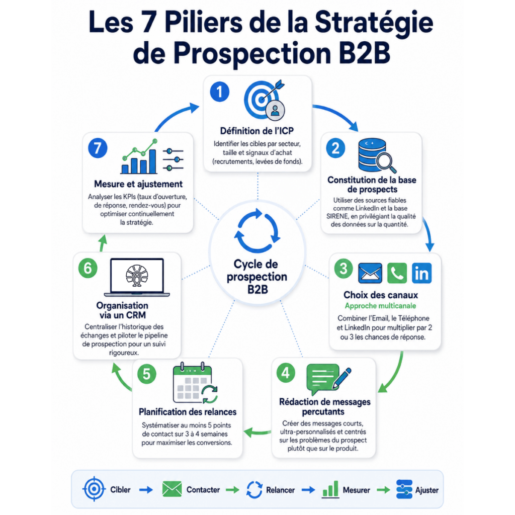 Les 7 piliers de la stratégie de prospection B2B - CRM