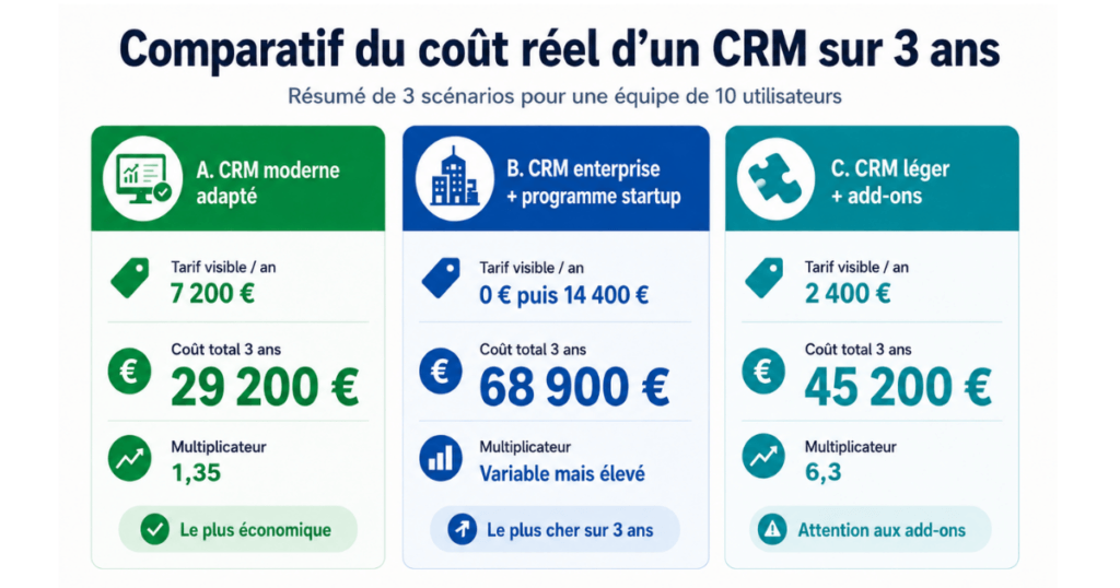 CRM cout cachés 3 ans