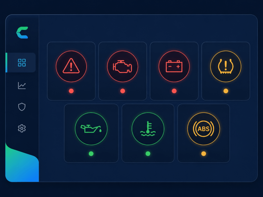 Professionnel evaluant un tableau de bord CRM avec voyants d alerte