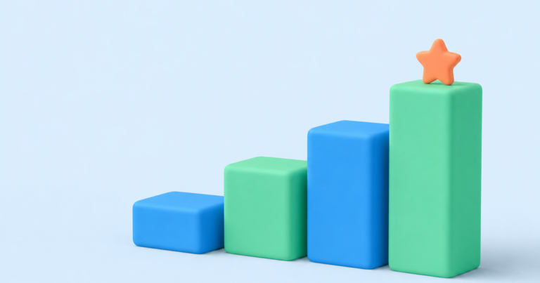 Paliers d'abonnement LinkedIn représentés par un podium, style Charik