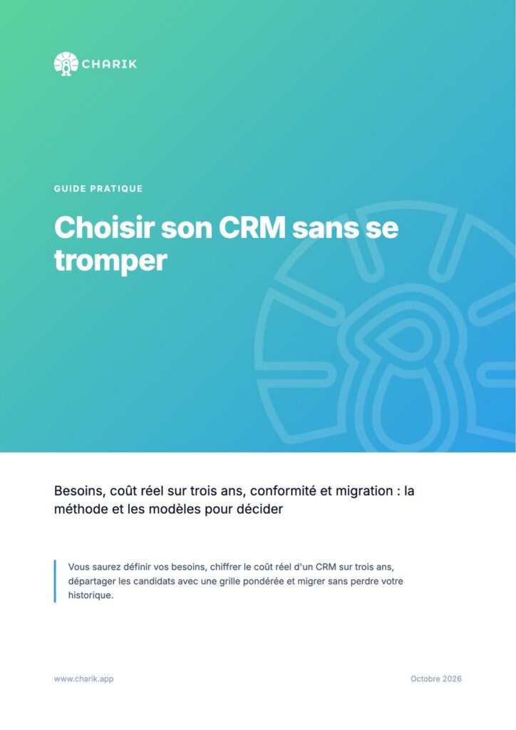 Couverture du guide « Choisir son CRM sans se tromper »